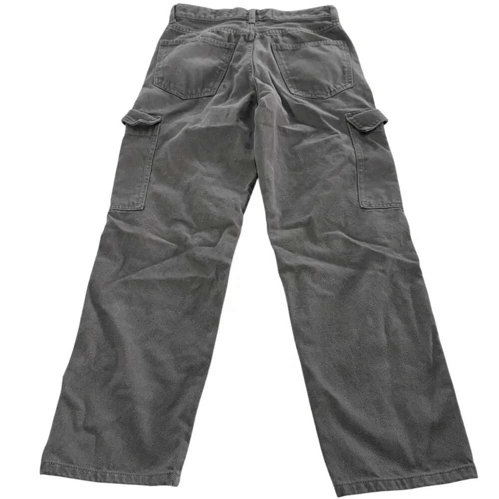 Bershka Pants Women Size 29 Grey‎ Cargo Grunge Streetwear Utility